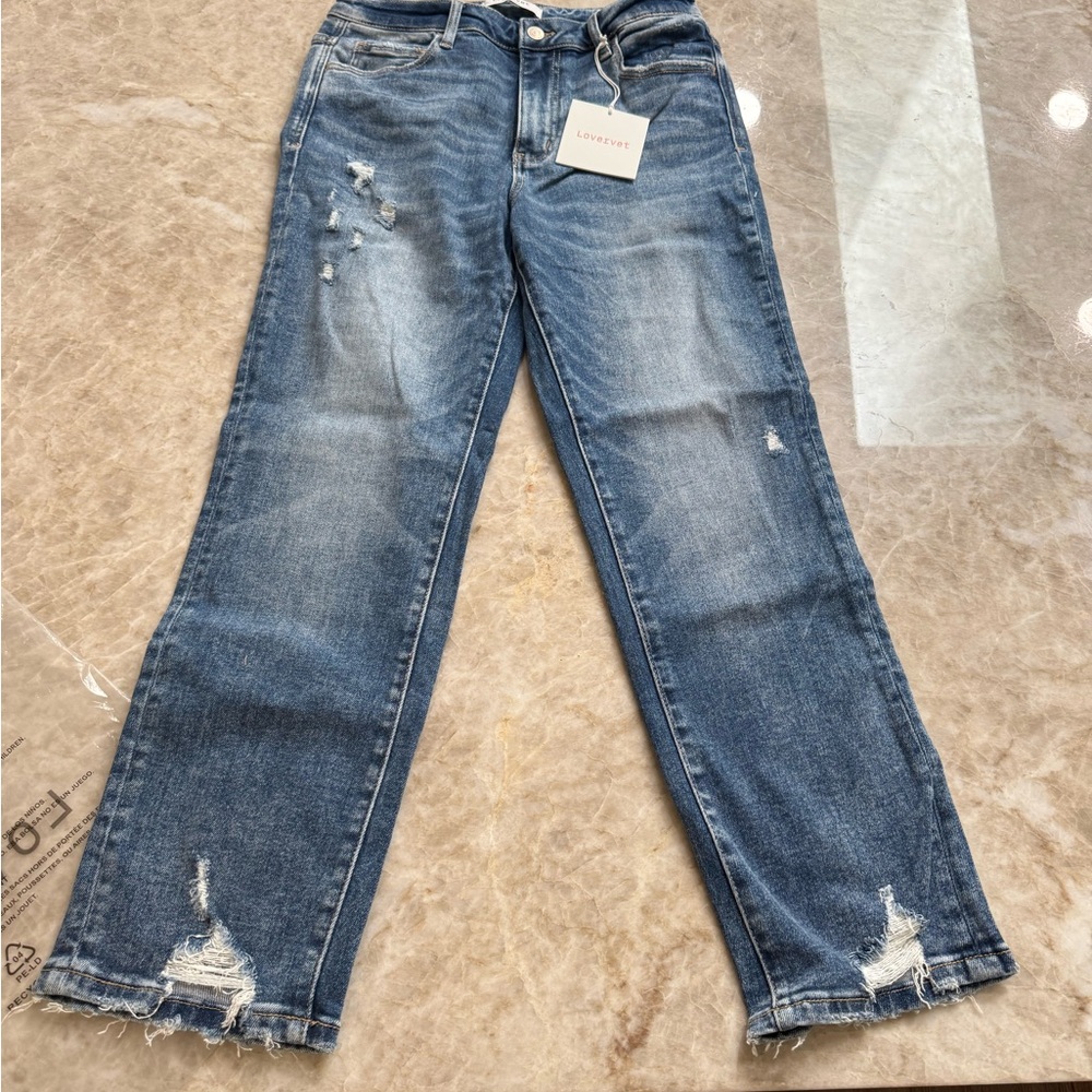 VERVET BY FLYING MONKEY Blue Straight Leg Jeans